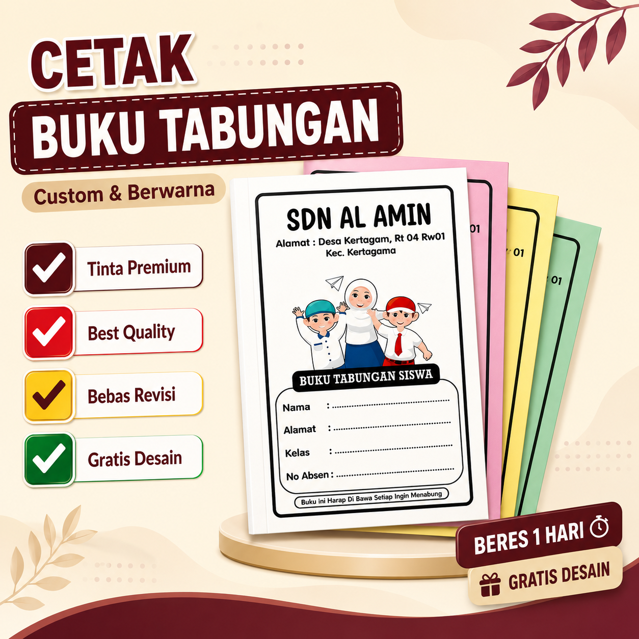 Buku tabungan Custom